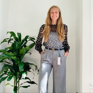 OUI wide-leg salt and pepper slacks